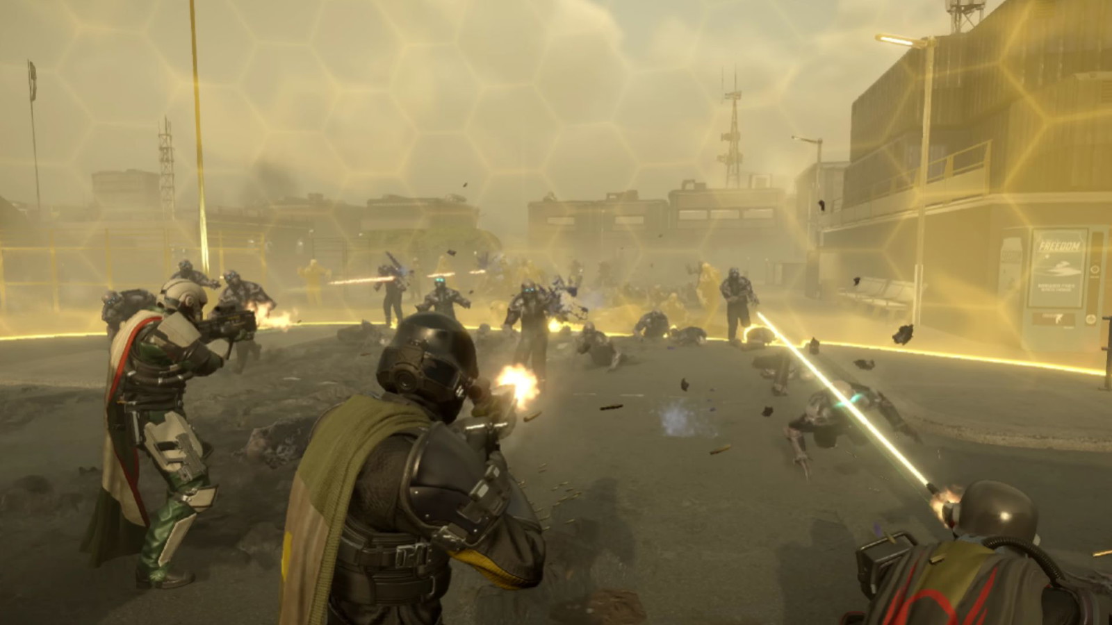 Helldivers 2 New Terminid Major Order Fuels Theory That Super Earth Is Compromised 2 Helldivers 2 players fighting a swarm of Voteless