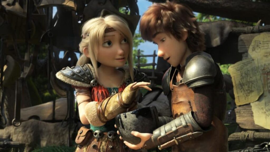 Hiccup and Astrid talking to each other