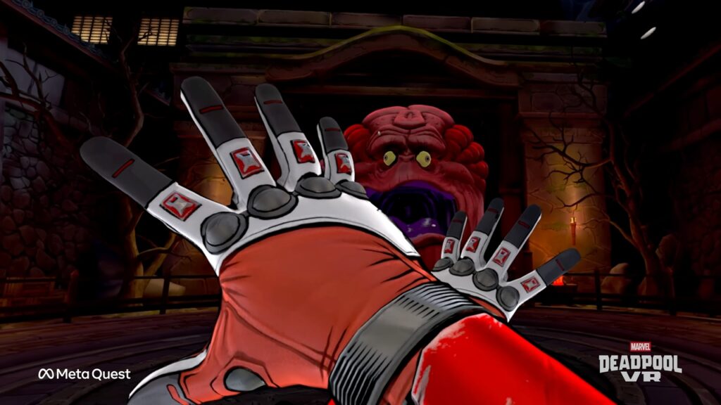 Ryan Reynolds Calls Neil Patrick Harris a "B*tthole" After He Voices Deadpool 4 Marvel's Deadpool VR gameplay screenshot showing the titular character being ambushed by a monster.