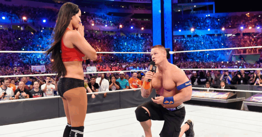 John Cena and Nikki Bella’s Relationship History: What Went Wrong? 3 John Cena proposing to Nikki Bella.