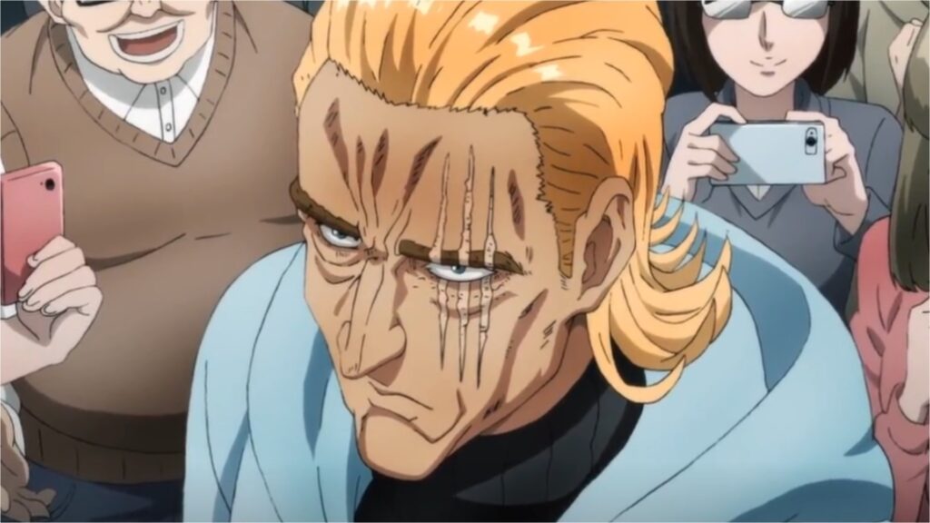 5 Anime Michael B. Jordan Could Nail as Live-Action Adaptations 2 King From One Punch Man is surrounded by a crowd