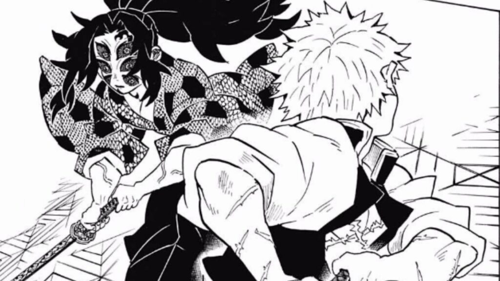 'Demon Slayer's Best-Written Character Isn't Even a Hero 4 Sanemi is attacking Kokushibo in Demon Slayer