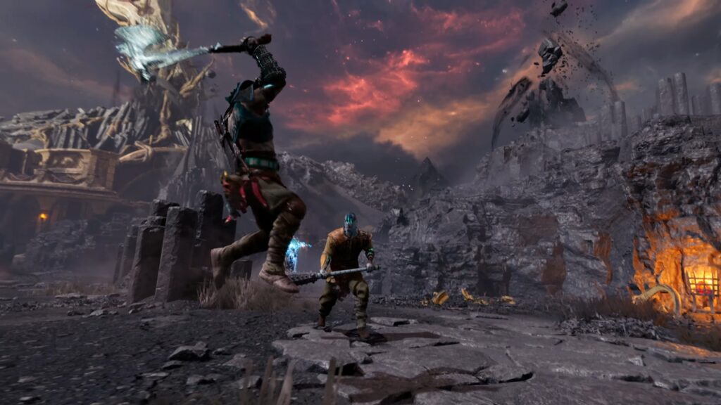 Kratos Isn’t a Boxer - God of War’s Combat Had to Feel Like Raw Fury 6 God of War Ragnarok action screenshot shows Kratos in the air, about to unleash his Leviathan Axe on an undead enemy.