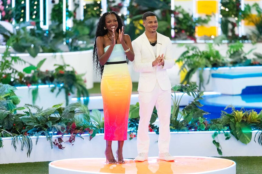 Love Island USA: Ace Dumping Amaya With a Heel Click Was Peak Delusion 2 Chelley Bissainthe and Ace Greene in Season 07 of Love Island USA | Credits: Peacock
