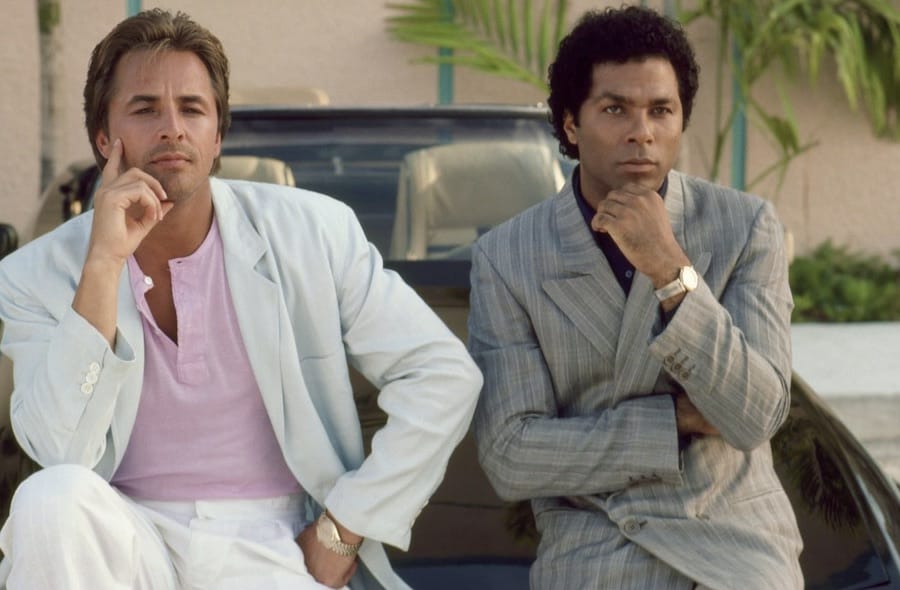 Sonny and Rico thinking about something in Miami Vice.