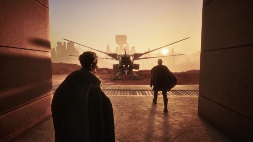 All Factions and Houses in Dune: Awakening, Explained 3 Dune: Awakening gameplay screenshot showcasing an aircraft resembling a dragonfly.