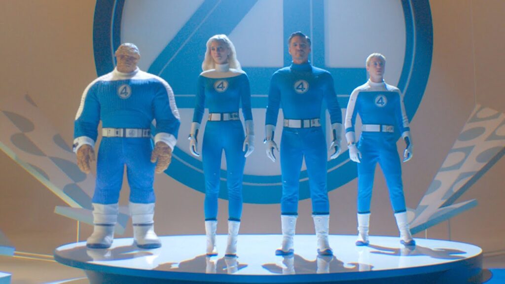 ‘The Fantastic Four: First Steps’ Budget: How Much Pedro Pascal’s Marvel Movie Has to Earn to Be Profitable 6 The team posing for a still with F4 brand behind them in The Fantastic Four: First Steps