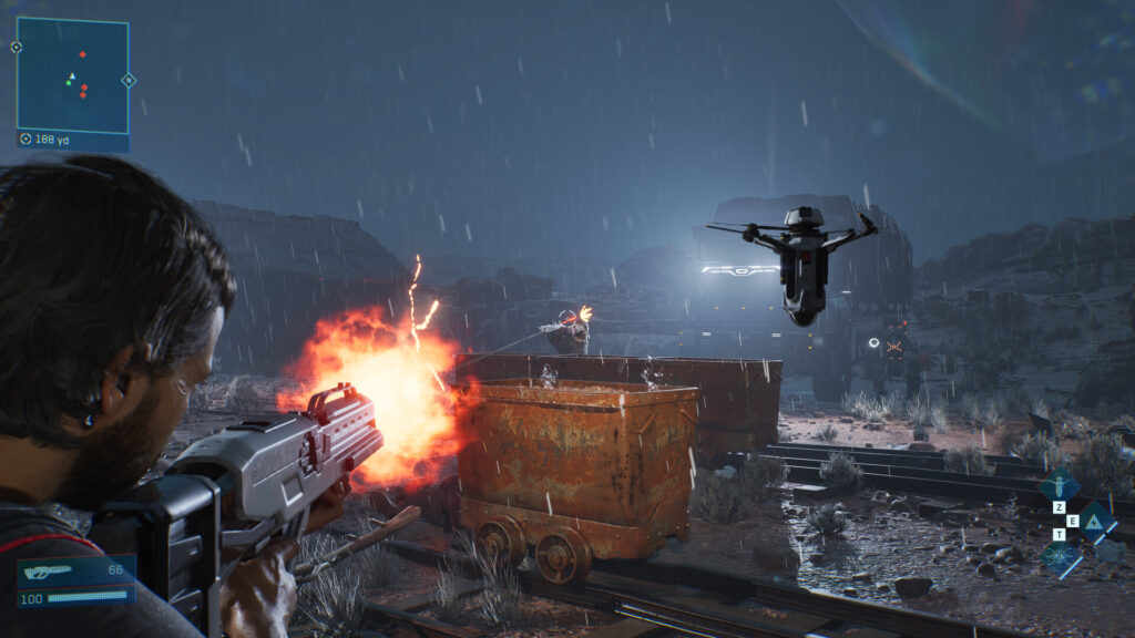 MindsEye Just Matched the One Cyberpunk 2077 Record Every Developer Dreads 8 The imahe shows a player shooting in MindsEye