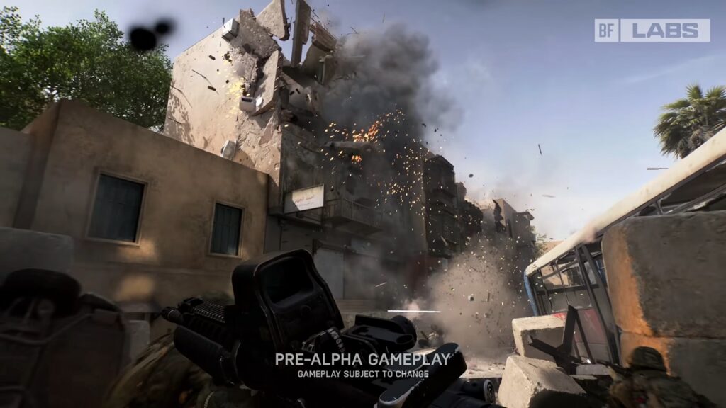 Battlefield 6 Leak Hints at Return of Iconic Gadgets - Plus Two Seemingly Never-Before-Seen Additions 13 Battlefield 6 pre-alpha gameplay screenshot showcasing the destructible environment.