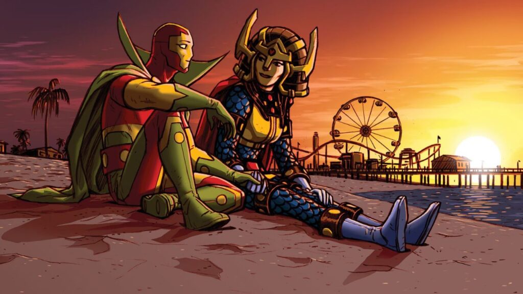 DC’s ‘Mister Miracle’: Everything We Know So Far 3 Scott Free and Big Barda sitting and talking on a beach