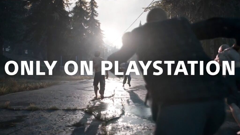 For a Company That Claims to Be Picky, Sony Sure Loves Porting Their First-Party Games to PC 6 Sony PlayStation promotional banner featuring the words "Only on PlayStation" written in bold over a screenshot of Days Gone gameplay.