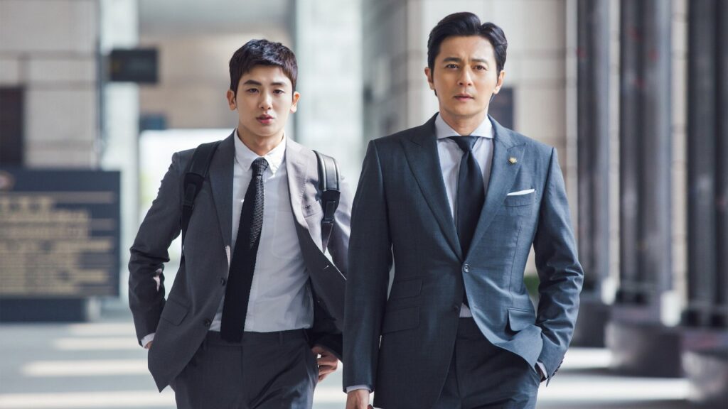 Jang Dong-gun and Park Hyung-sik in the South Korean version of Suits