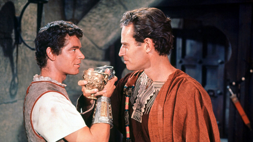 Charlton Heston's 87%-Rated Epic Let a Near-Death Stunt Accident Make the Final Cut 2 Stephen Boyd and Charlton Heston in a still from Ben-Hur