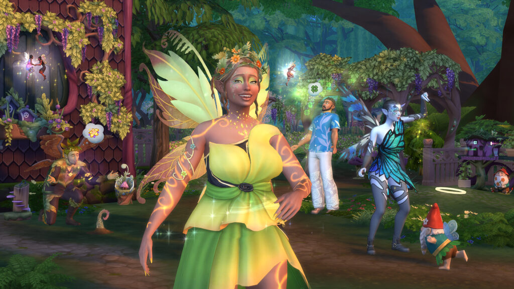 While inZOI Keeps Talking Sales, This 11-Year-Old EA Game Is Dominating Where It Counts 6 The Sims 4 screenshot featuring a character in a fairy costume that is part of the upcoming Enchanted by Nature expansion pack for the EA game.