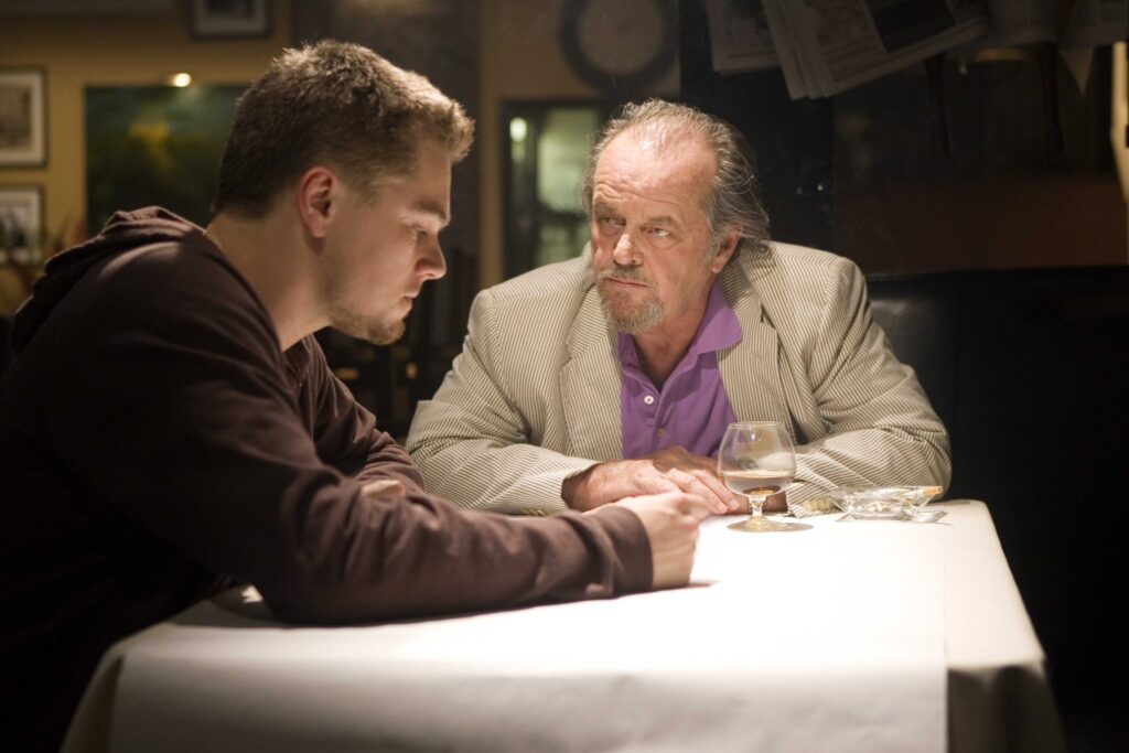 One Scene in Martin Scorsese’s Best Film Hid a Terrifying Truth Leonardo Dicaprio Never Saw Coming 3 Leonardo DiCaprio as Billy and Jack Nicholson as Frank having a chat in The Departed.
