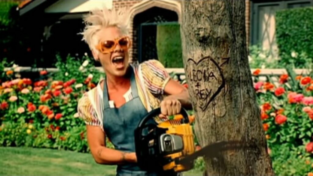 Pink in the music video of So What