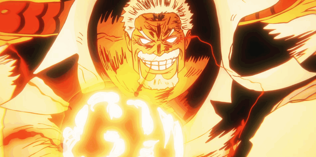 Monkey D. Garp using Galaxy Impact in One Piece.