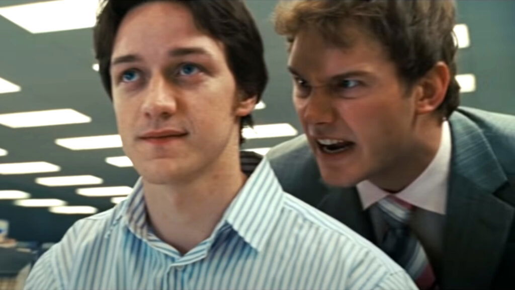 James McAvoy with Chris Pratt in Wanted