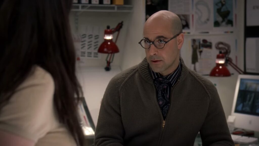 Stanley Tucci in a still from The Devil Wears Prada