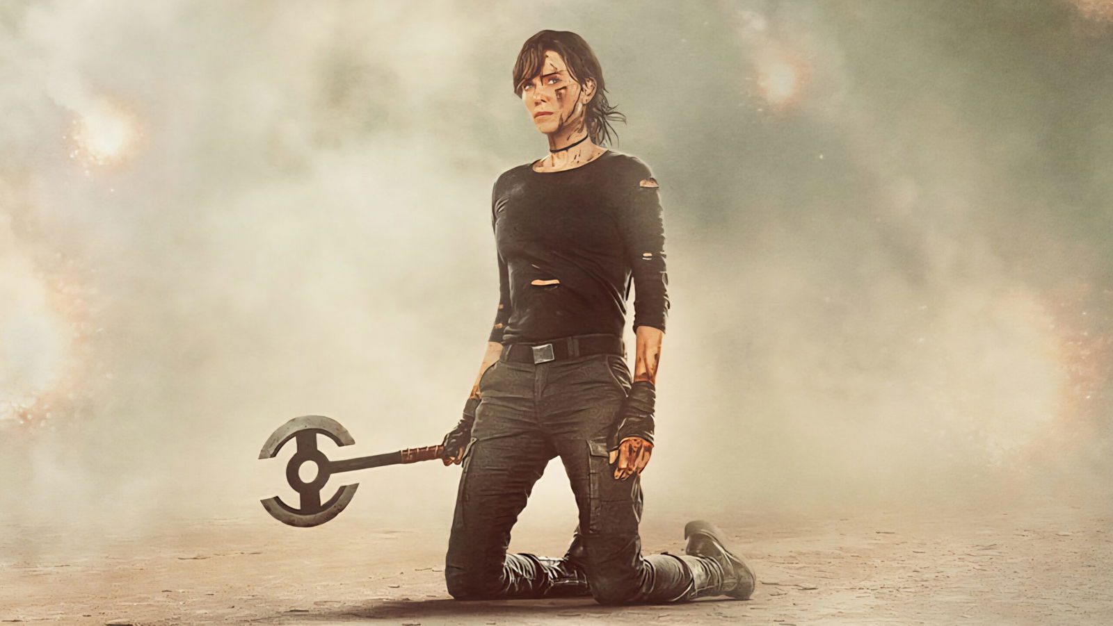 Charlize Theron holds an ax in The Old Guard 2