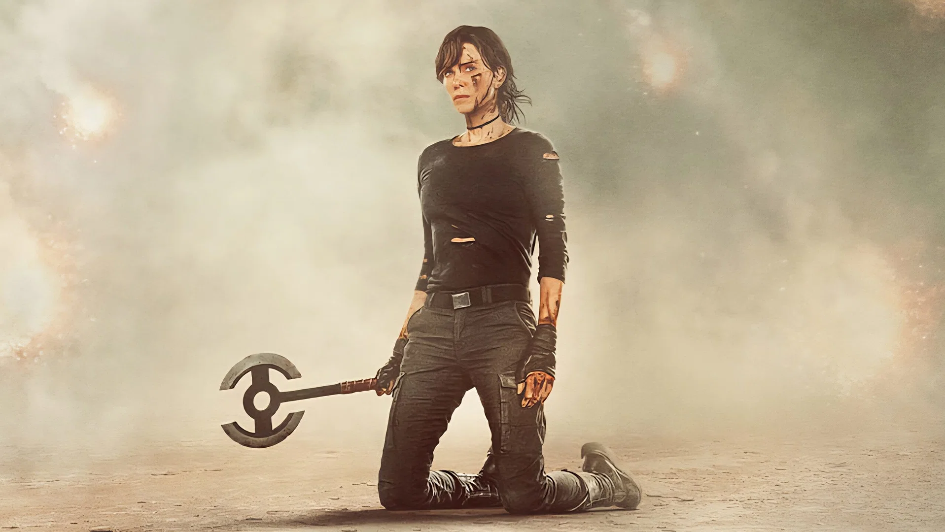 Charlize Theron holds an ax in The Old Guard 2