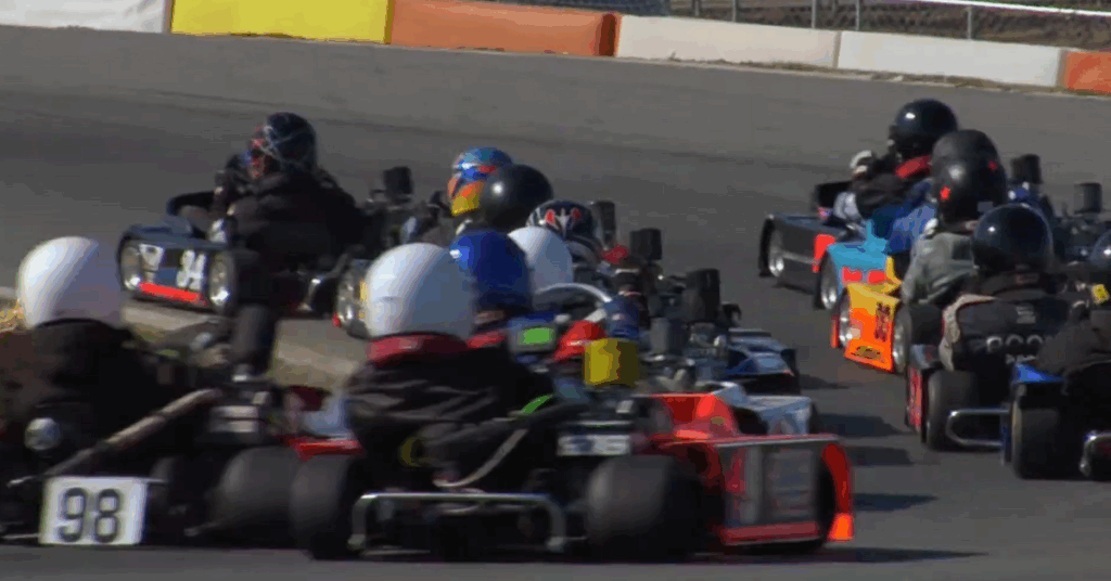 Race Karts going in circles.
