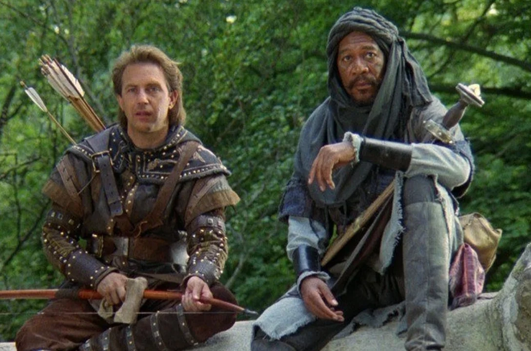 Morgan Freeman and Kevin Costner in Robin Hood: Prince of Thieves