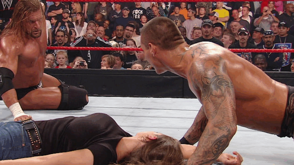 Randy Orton knocked out Stephanie McMahon in front of Triple H