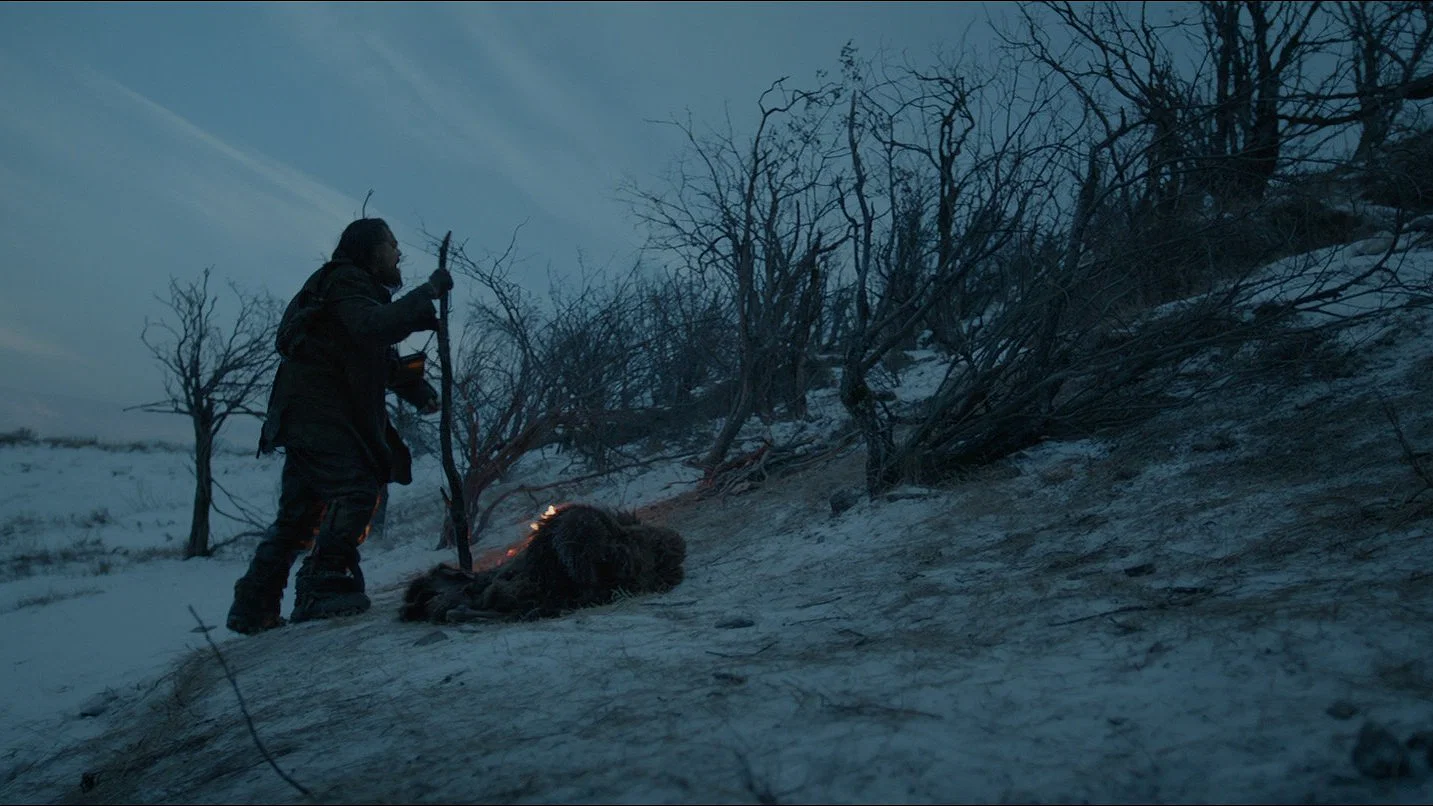 Leonardo DiCaprio as Hugh Glass in The Revenant