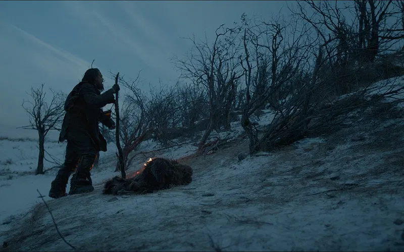 Leonardo DiCaprio as Hugh Glass in The Revenant