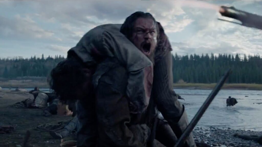 Leonardo DiCaprio as Hugh Glass in The Revenant