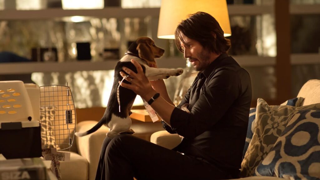 Keanu Reeves in a still with John Wick