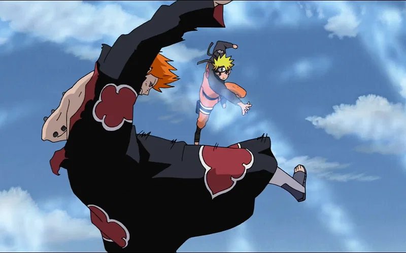 a still from the Naruto: Shippuden anime when Naruto defeats Pain | credits: studio pierrot