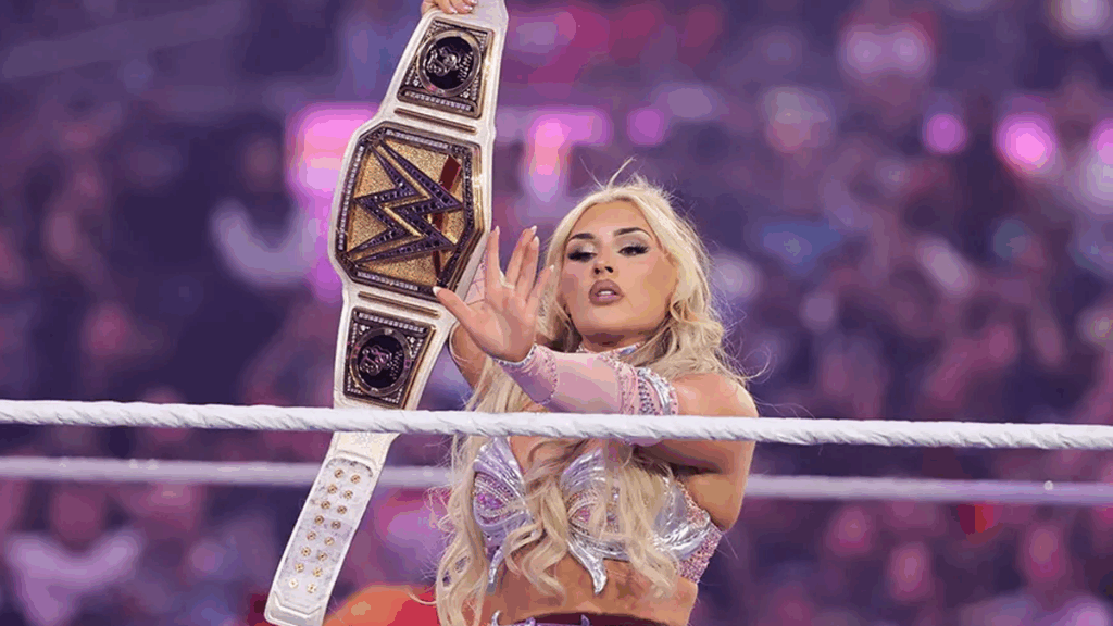 Tiffany Stratton holding the title.