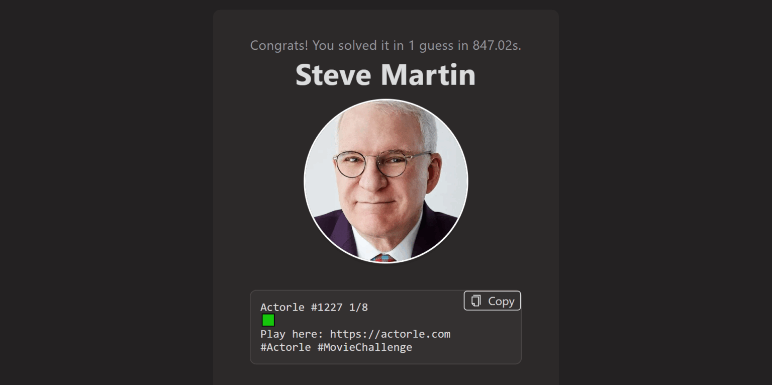 Daily Actorle Solution for Today (July 25, 2025)