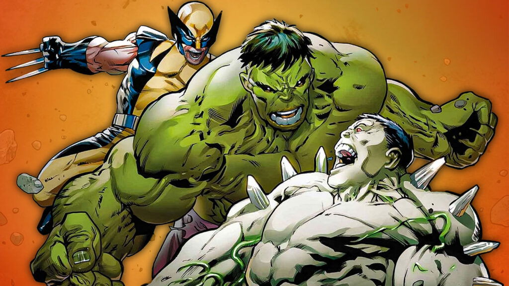 A frame of Hulk and Wolverine in the comics