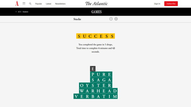 The Atlantic Games Solutions for Today (July 26 2025) The Atlantic Games Solutions for Today (July 26 2025)