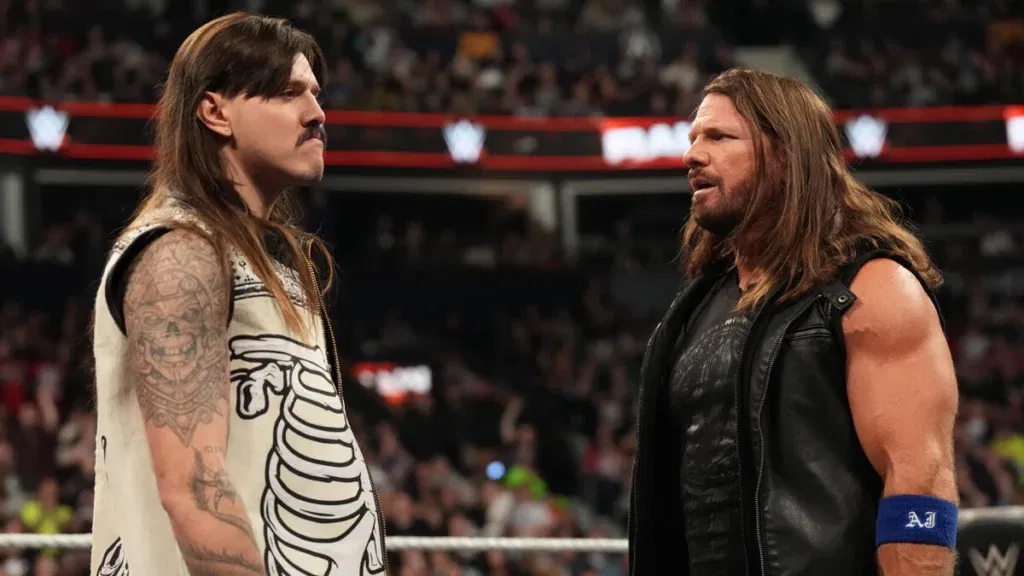 AJ Styles confronts Dominik Mysterio.