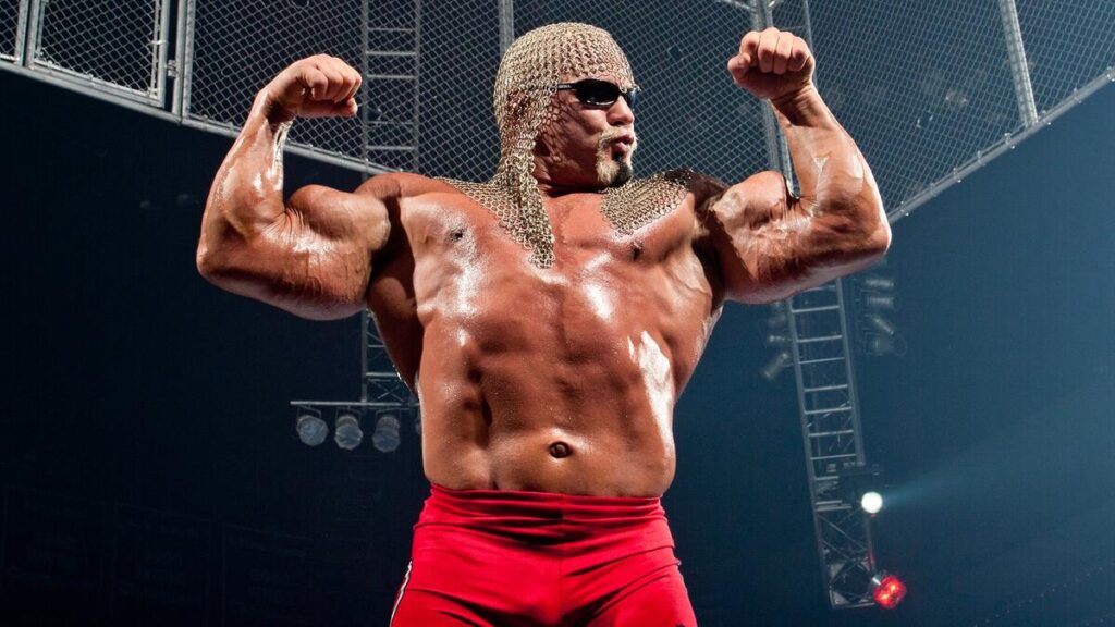 Scott Steiner flexing his biceps