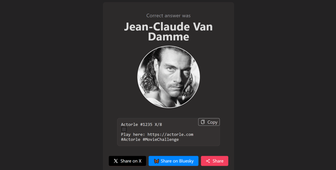 Daily Actorle Solution for Today (August 2, 2025)