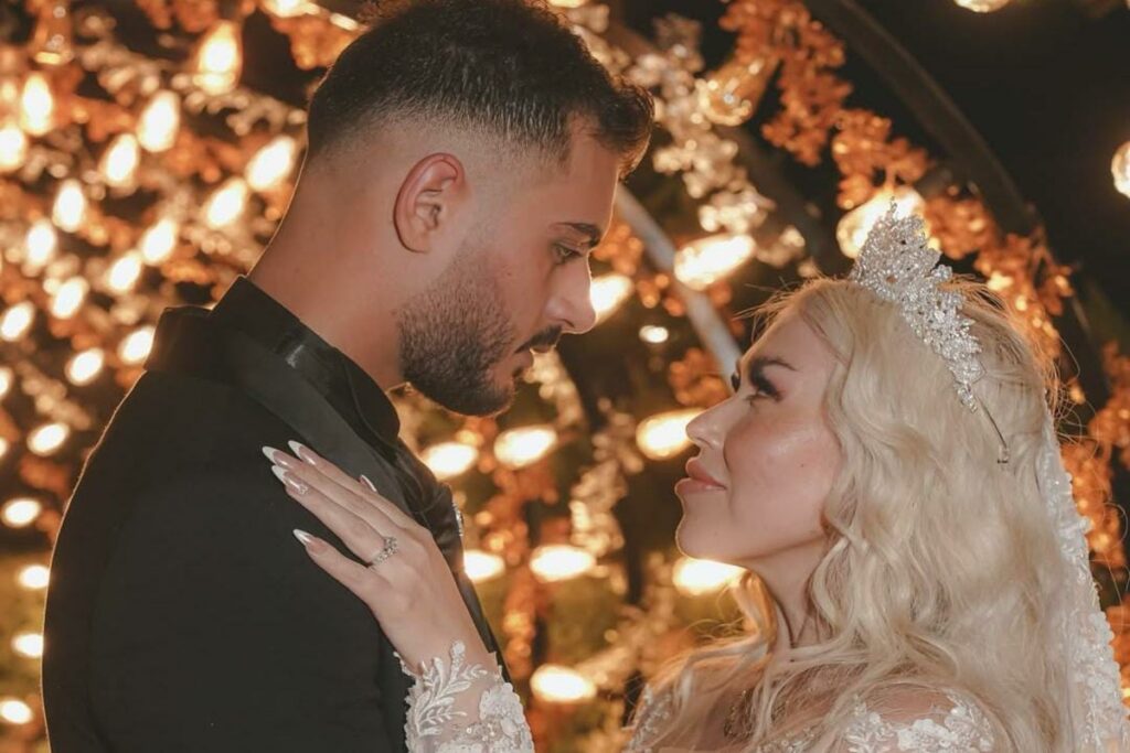 Tigerlily Taylor and Adnan Abdelfattah during the wedding.