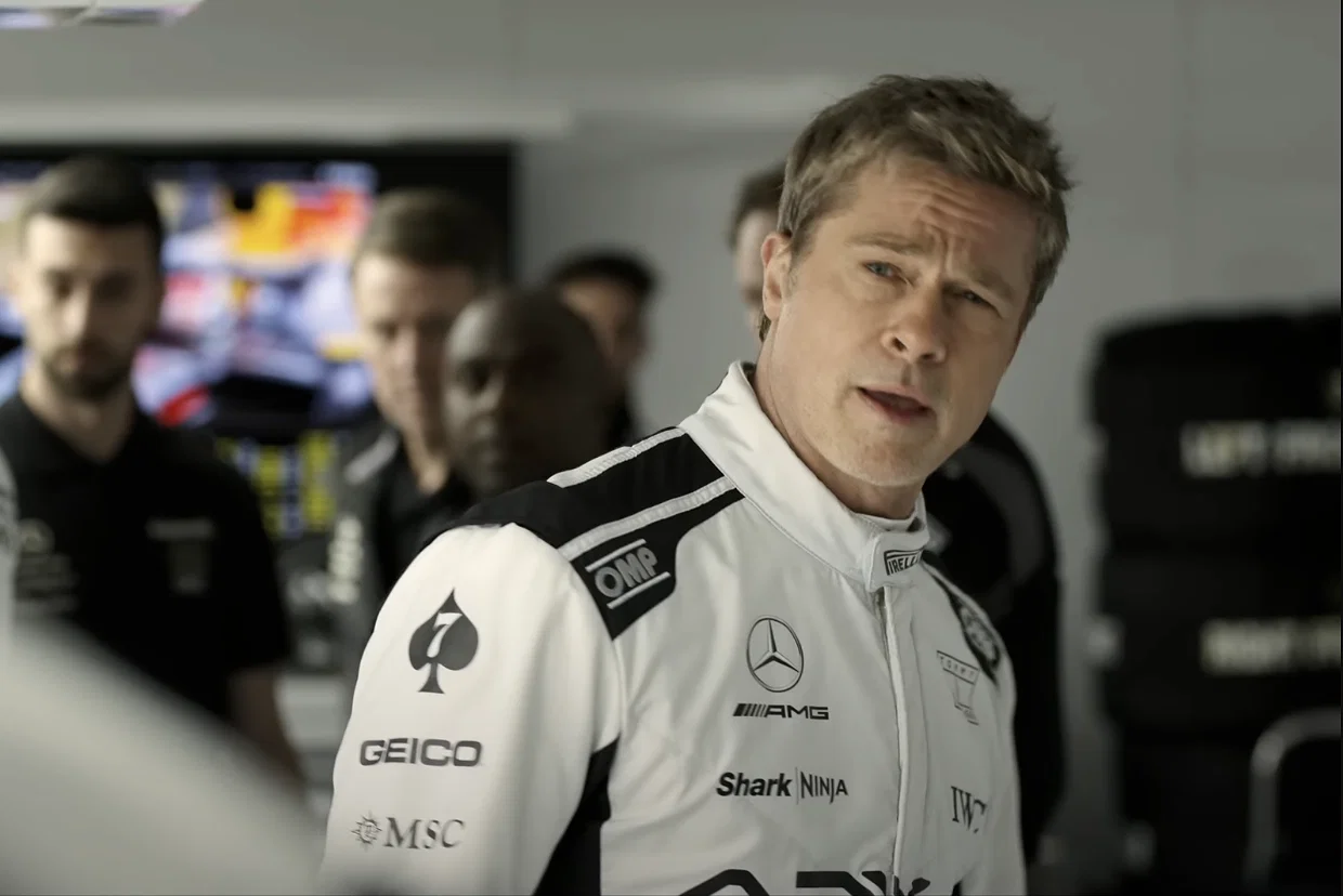Brad Pitt as Sonny Hayes in F1: The Movie