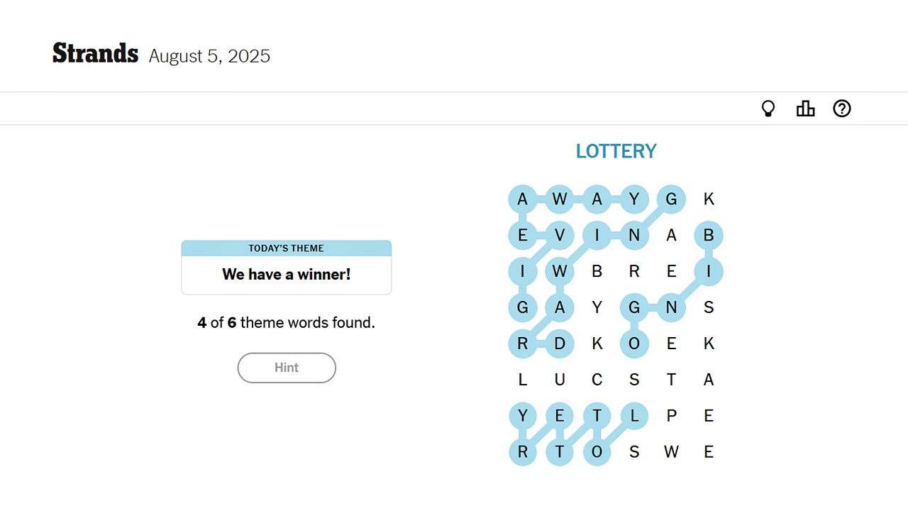 Nyt Strands And Connections Solution For Today August 5 2025