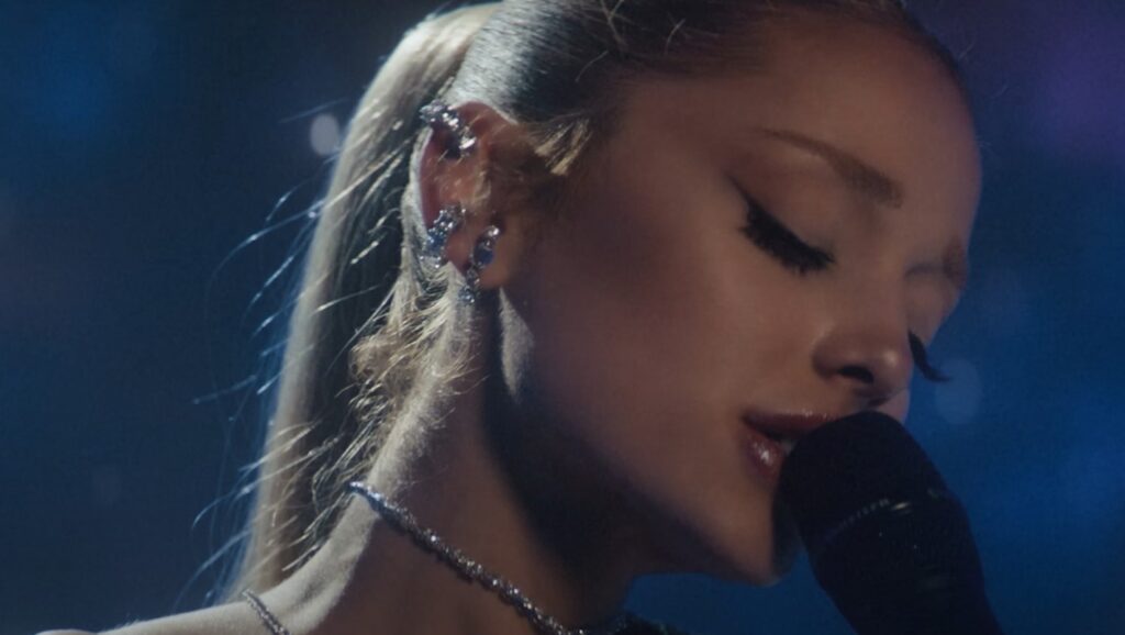 VMAs 2025: Kendrick Lamar, Sabrina Carpenter, Bruno Mars, and Other Artists With Most Nominations 9 Ariana Grande in a still from Brighter Days Ahead music video
