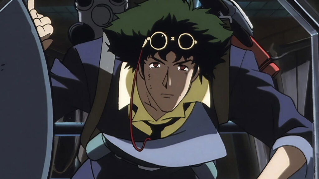 a still shot of spike from cowboy Bebop