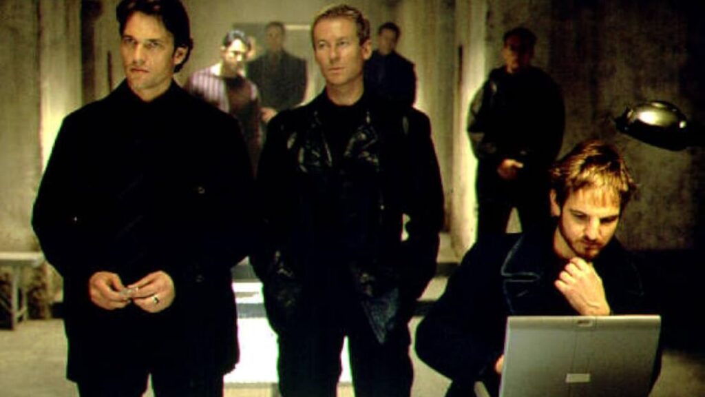 William Mapother with Dougray Scott and Richard Roxburgh in Tom Cruise's Mission: Impossible 2