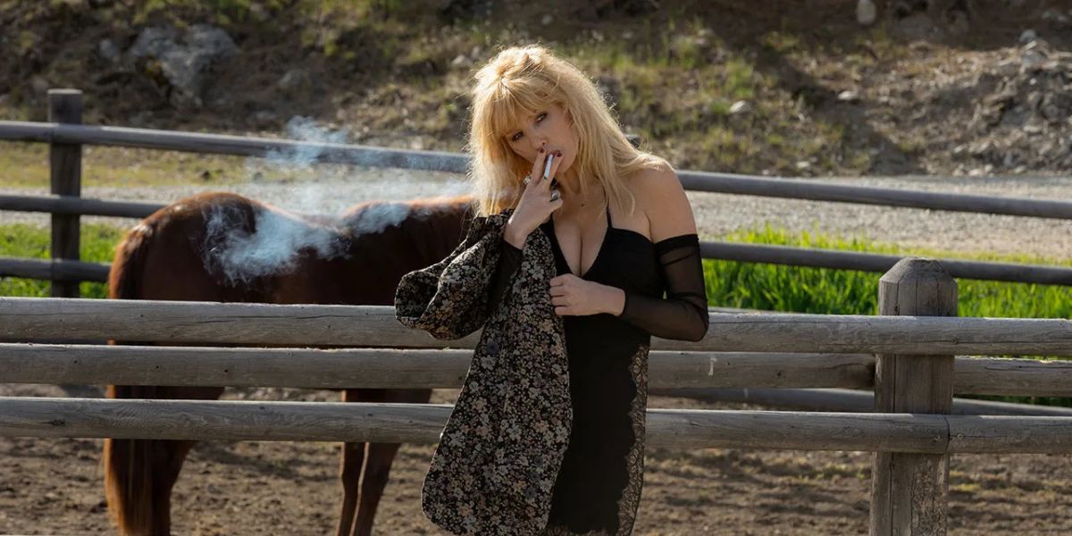 Kelly Reilly as Beth Dutton smoking in the fifth season of Yellowstone