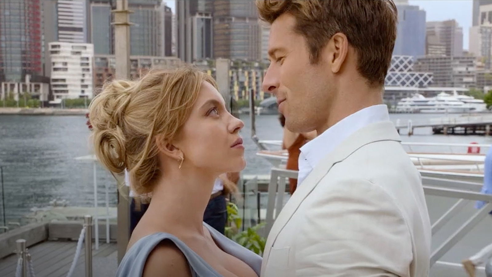 Sydney Sweeney and Glen Powell in Anyone But You 