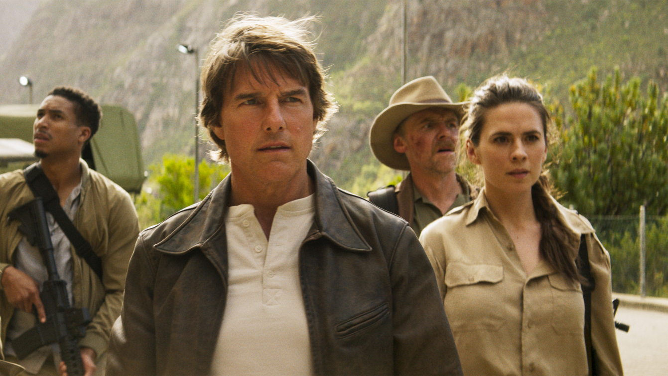 tom cruise and hayley atwell in a still from mission: impossible - the final reckoning