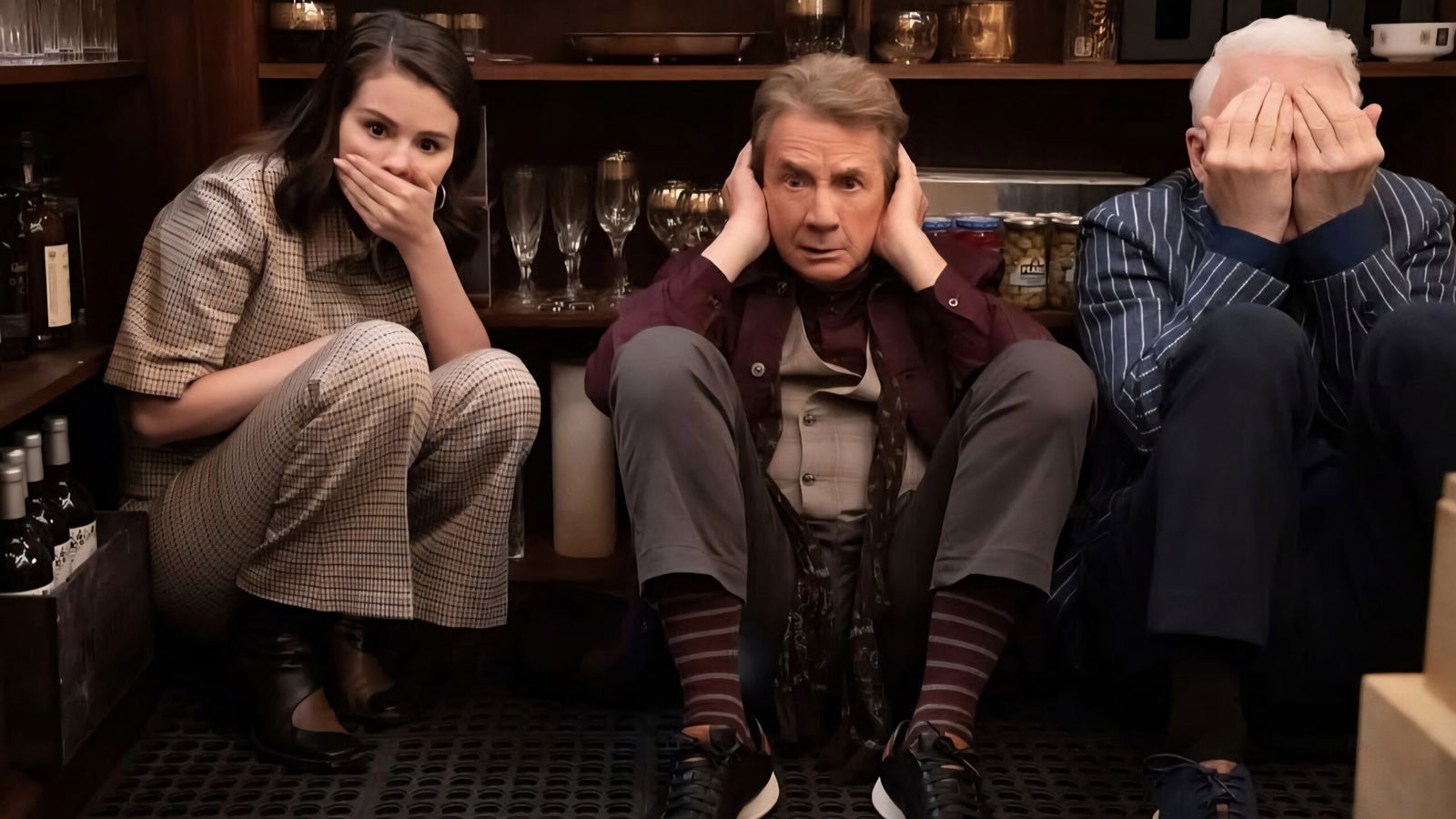 Three people hide